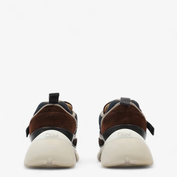 NEW in Box CHLOE Leather Sneakers EU 42 / US 11 Brown Beige Tan Cream RARE sport - Picture 5 of 5